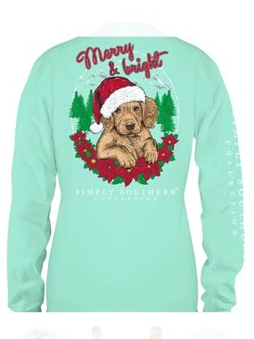 Simply Southern Long Sleeved T-Shirt - Merry and Bright Christmas - size Small